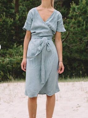 Linenfox ‘Sea Green Mimosa Dress’